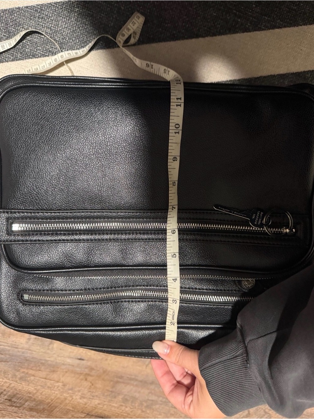 Acne Black Leather Crossbody Bag or shoulder bag with Silver Zippers - Picture 2 of 4